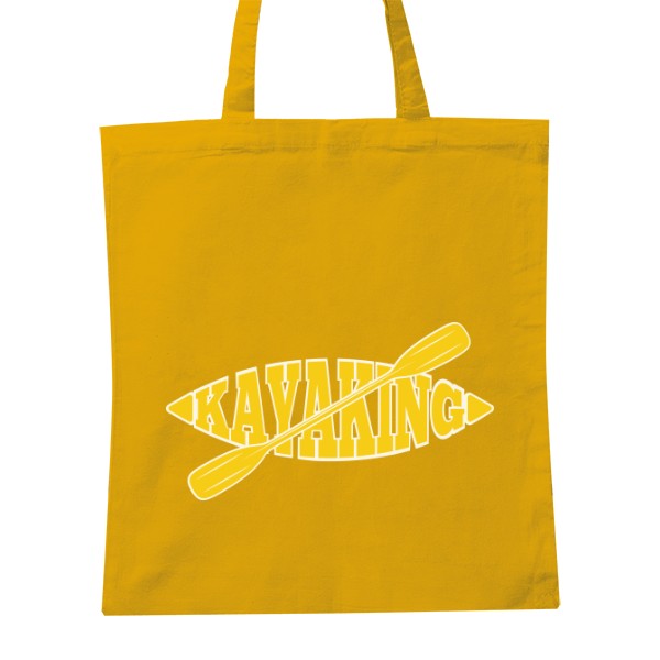 Nákupní bavlněná taška s potiskem Kayaking yellow sign