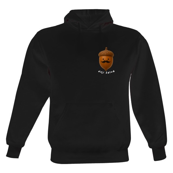 Pánská mikina s kapucí Just Hoods s potiskem Když láska tolik nehřeje