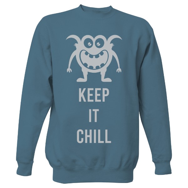 Mikina bez kapuce Unisex s potiskem Keep it chill