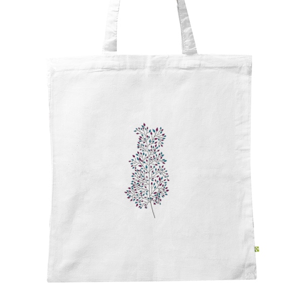 BIO plátěná taška s potiskem Keř zdobený barevnými lístky
