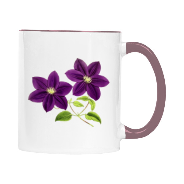 Hrnek malý barevný s potiskem Klematis