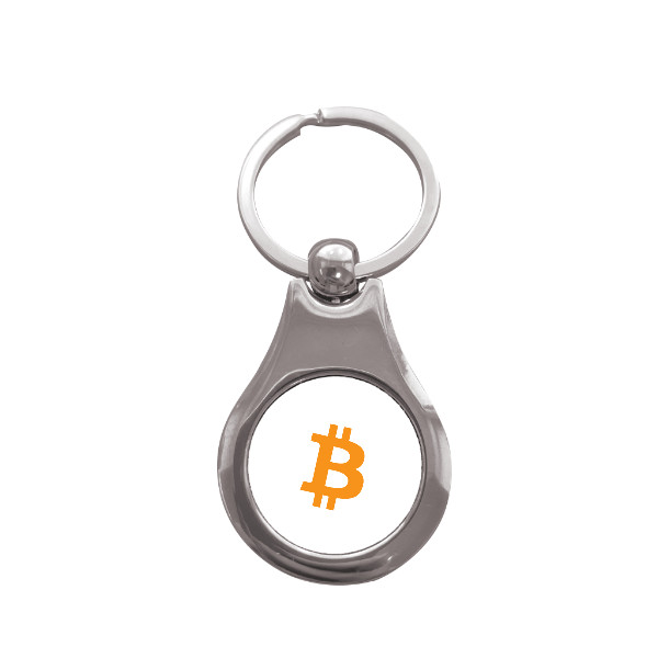 Přívěsek na klíče kolečko s potiskem Klíčenka Bitcoin