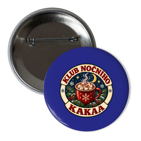 Odznáček s potiskem Klub nočního kakaa – členský znak klubu