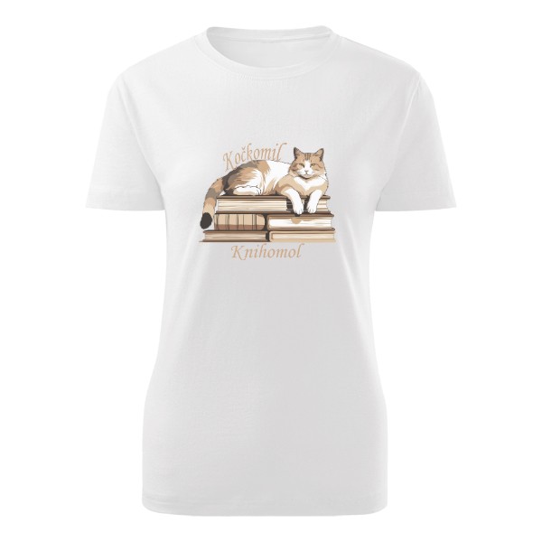 Tričko s potlačou Knihomol a kočkomil2