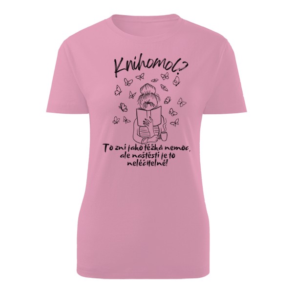 Tričko s potiskem Knihomol- těžká nemoc