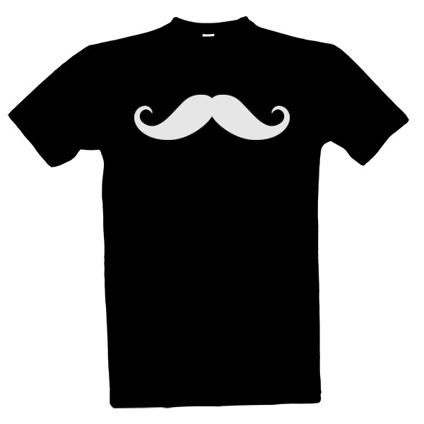 Tričko s potiskem Knír bílý