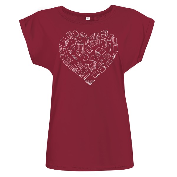 Tričko s potiskem knižní srdce