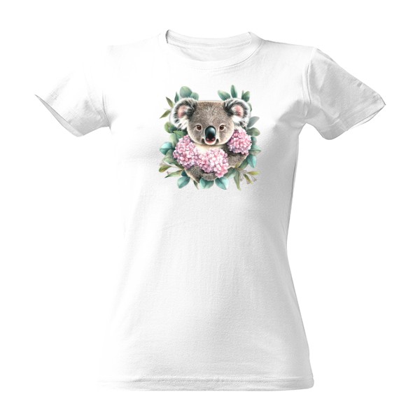 Tričko s potiskem Koala hortenzie