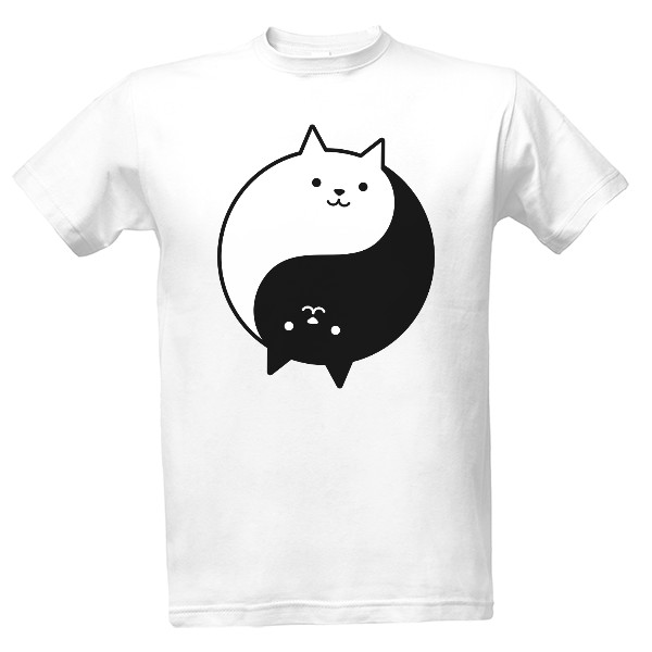 Tričko s potiskem Kočičí Jing Jang