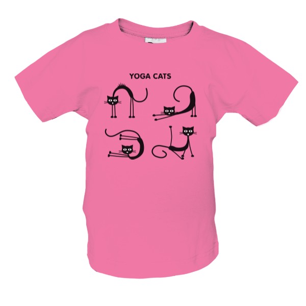 Tričko s potiskem kočičí jóga - dětské