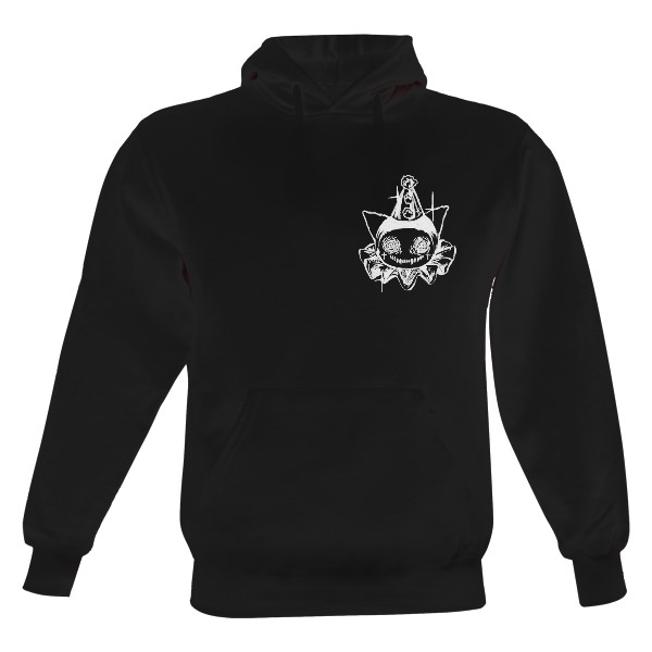 Pánská mikina s kapucí Just Hoods s potiskem Kočičí klaun