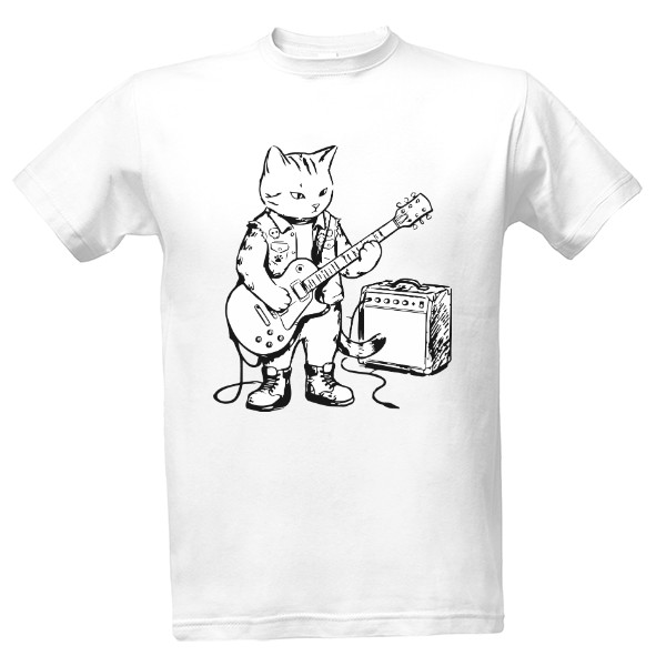 Tričko s potiskem Kočičí muzikant