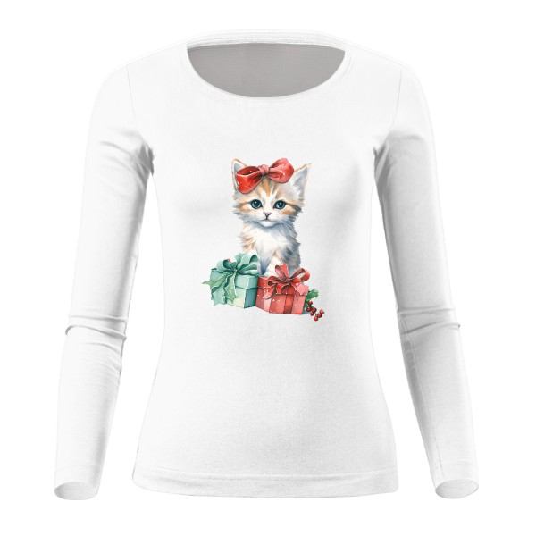 Tričko s potiskem Kočička s dárečky