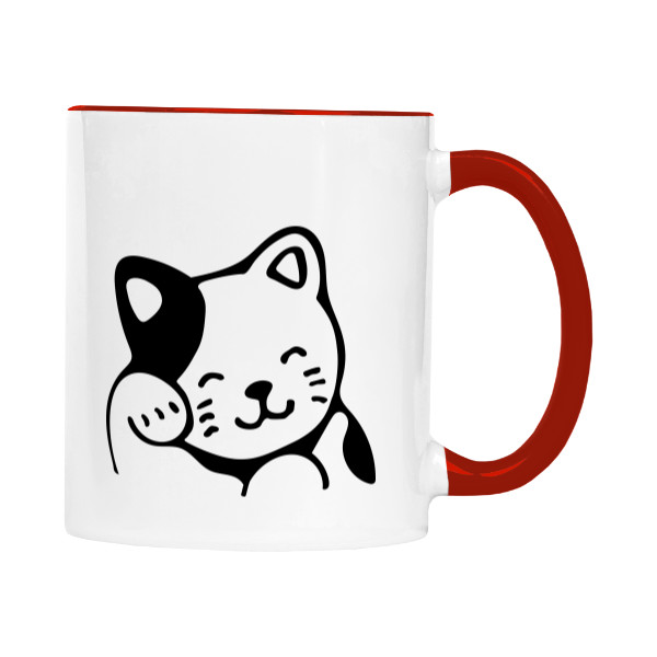 Hrnek malý barevný s potiskem Kočička