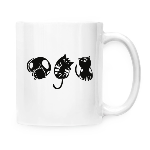 Hrnek malý bílý s potiskem Kočičky