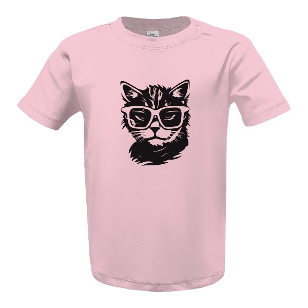 Tričko s potiskem Kočka s brýlemi