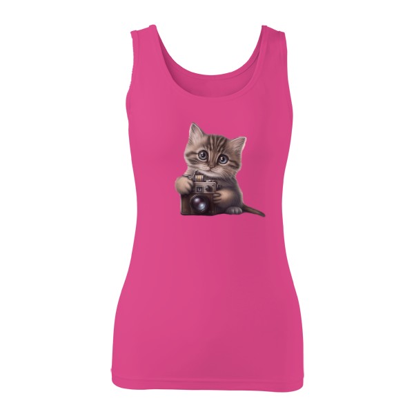 Tričko s potiskem Kočka s fotoaparátem