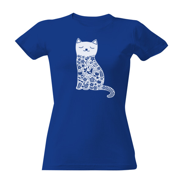 Tričko s potiskem Kočka lidový vzor