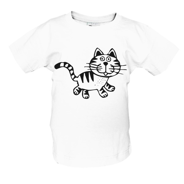 Tričko s potiskem Kočka - omalovánka