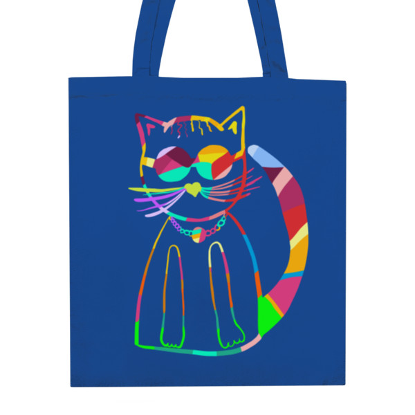 Nákupní taška unisex s potiskem Kočka s brýlemi