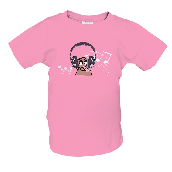 Tričko s potiskem Kočka se sluchátky a notami