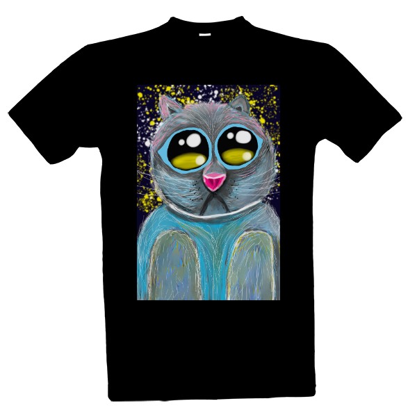 Tričko s potiskem kočka v depresi