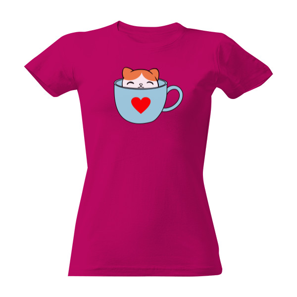 Tričko s potiskem Kočka v hrnečku