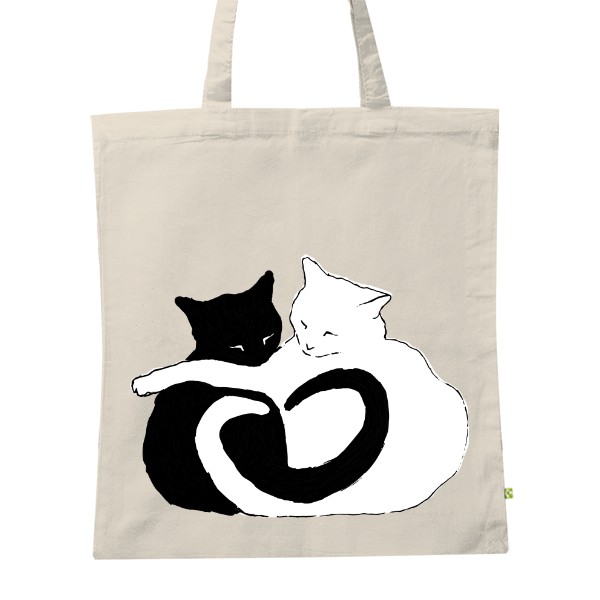 BIO plátěná taška s potiskem kočky