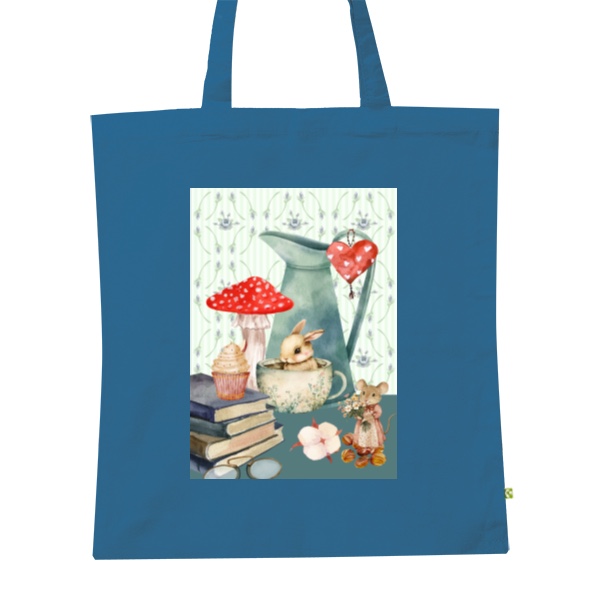 BIO plátěná taška s potiskem Konvička blue taška