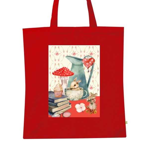 BIO plátěná taška s potiskem Konvička red taška