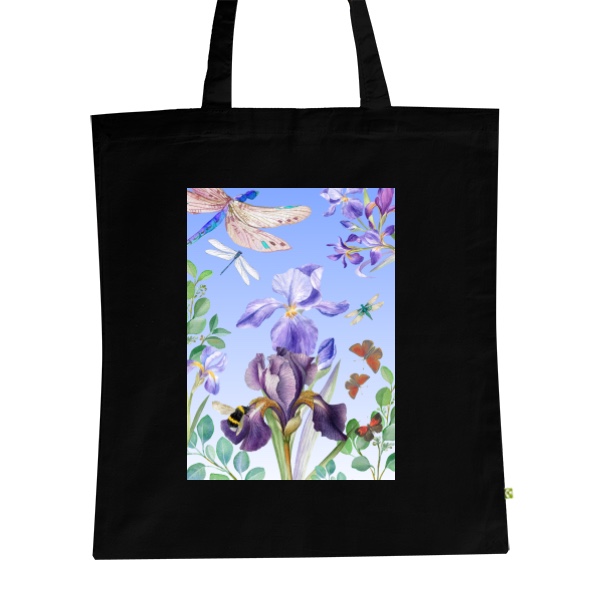 BIO plátěná taška s potiskem Kosatec vážky taška