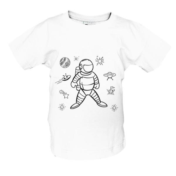 Tričko s potiskem Kosmonaut - vymaluj si