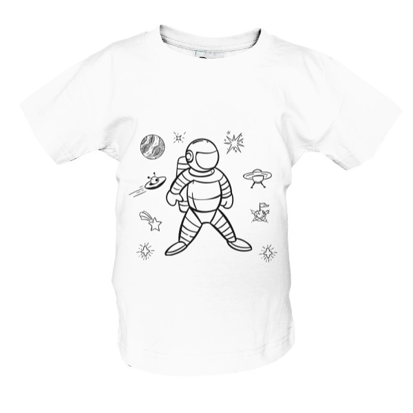 Tričko s potiskem Kosmonaut - vymaluj si