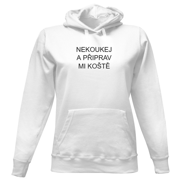 Dámská mikina s kapucí s potiskem koště