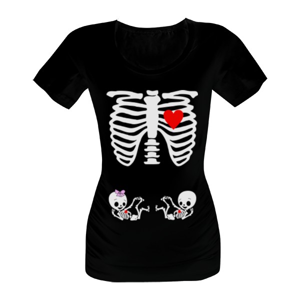 Tričko s potlačou Kostlivec + dvojčata