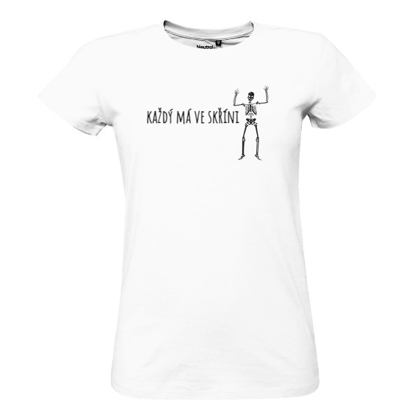 Tričko s potiskem Kostlivec ve skříni