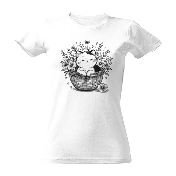 Kotě v košíku T-shirt