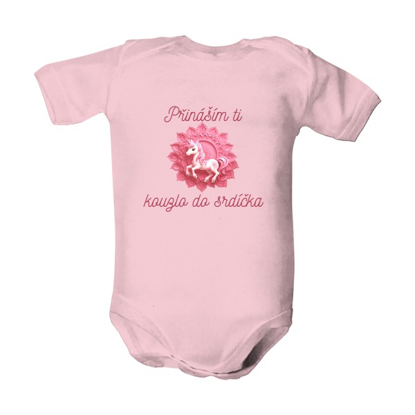 Dětské body  s potlačou Kouzelný jednorožec mandala 