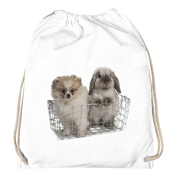 Vak na chrbát s potlačou Králík a štěně