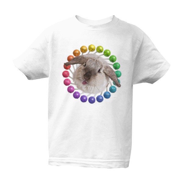 Tričko s potiskem kralík lízátko