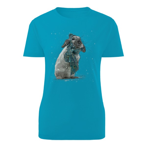 Tričko s potiskem králík zimní