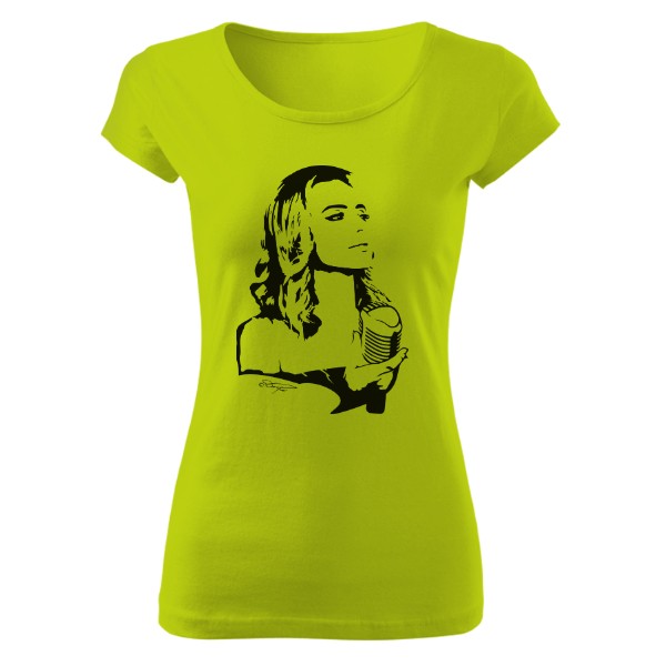 Kresba zpěvačky s mikrofonem