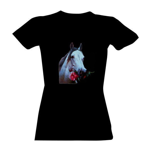 Tričko s potiskem Kůň a růže