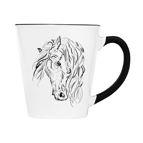 Hrnek kónický barevný s potiskem Kůň