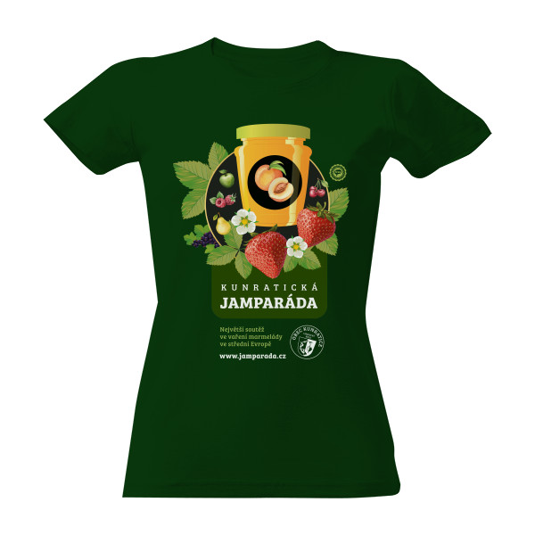 Tričko s potiskem Kunratická Jamparáda / Bottle Green