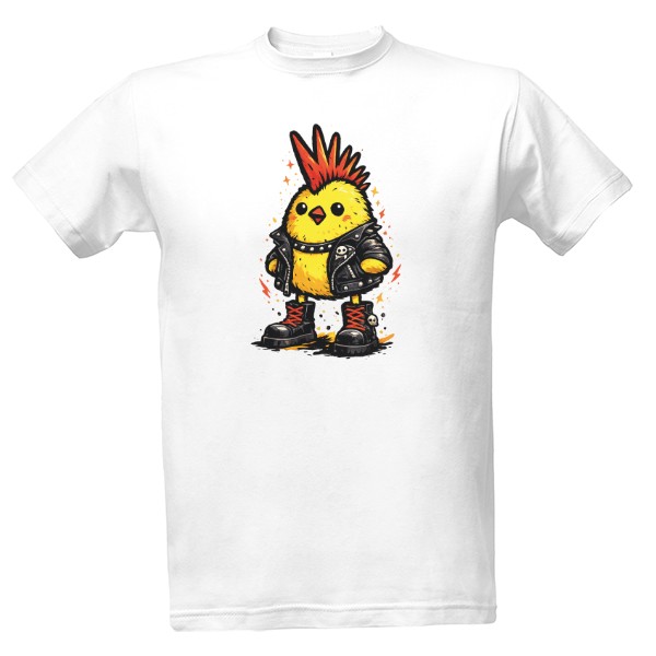 Tričko s potiskem Kuřecí Punk