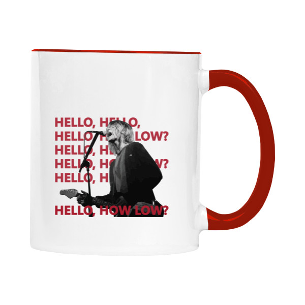 Hrnek malý barevný s potiskem Kurt Cobain - Smells like teen spirit