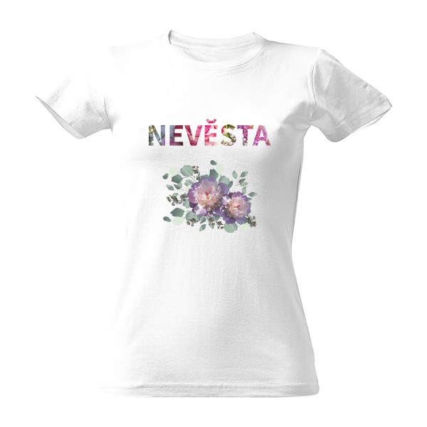 Tričko s potiskem Květinová Nevěsta Pivoňka