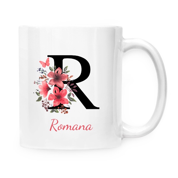 Květinové písmeno R s upravitelným jménem