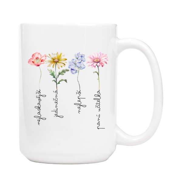 Květinové poděkování nej paní učitelce se jménem dítěte